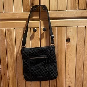 Vera Bradley Black Textured Crossbody Bag for Everyday Use